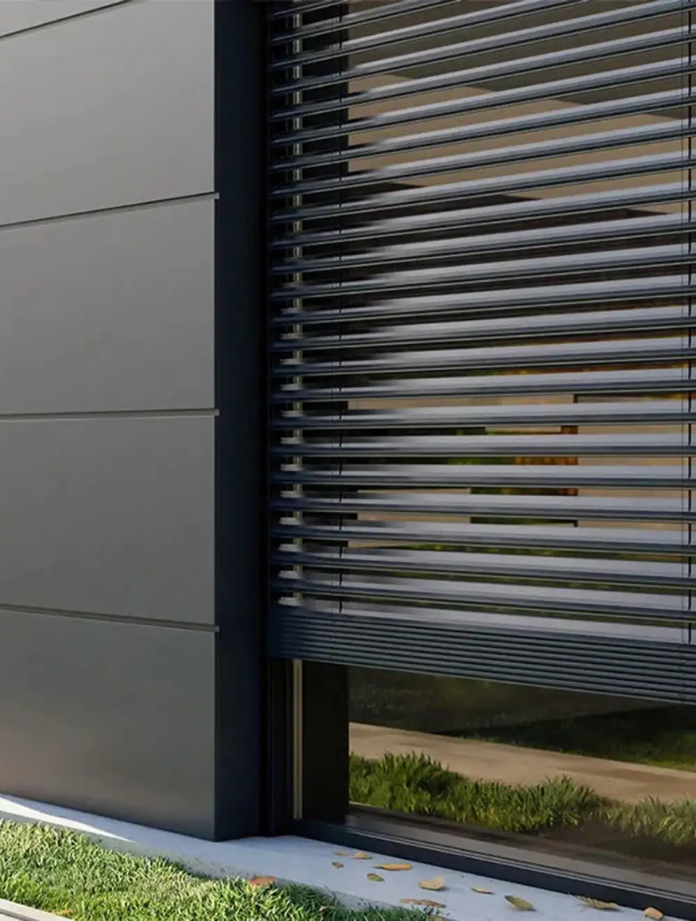 brise soleil orientable aluminium sur mesure detail facade