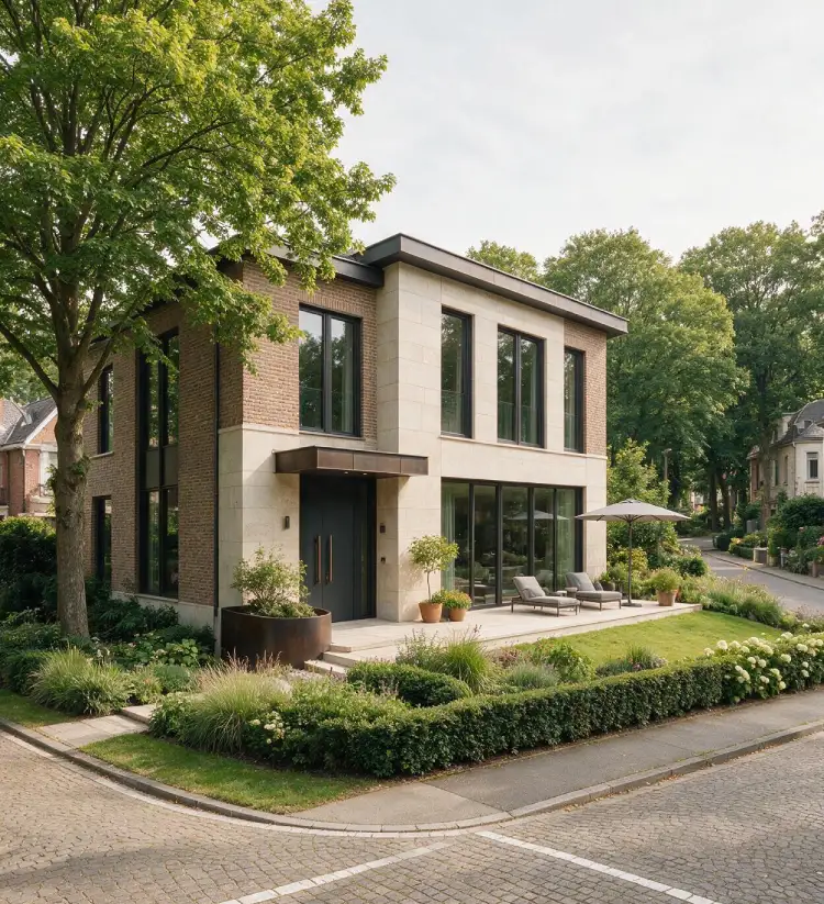 maison contemporaine avec chassis aluminium noirs sur mesure chassidor