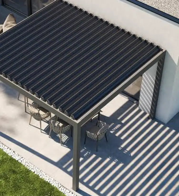 pergola bioclimatique anthracite vue du dessus