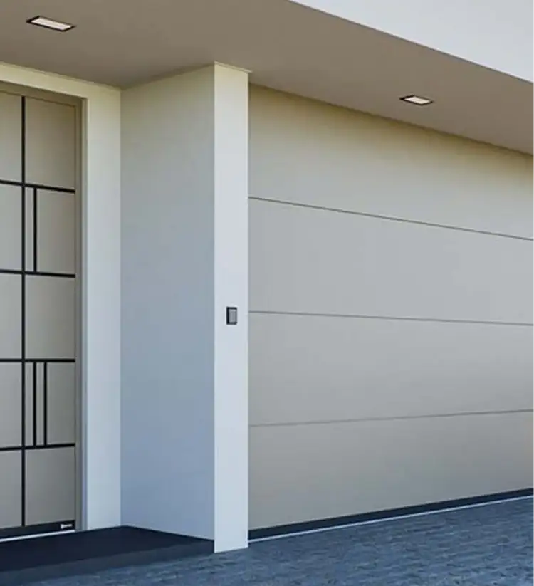 porte garage blanche maison moderne