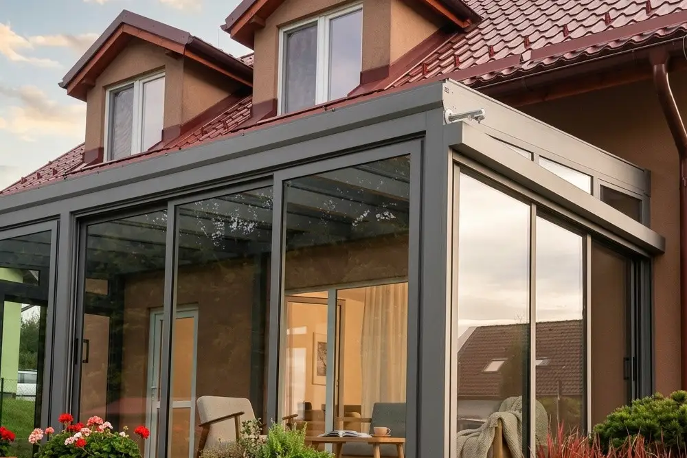 veranda aluminium anthracite baies vitrees coulissantes chassidor namur