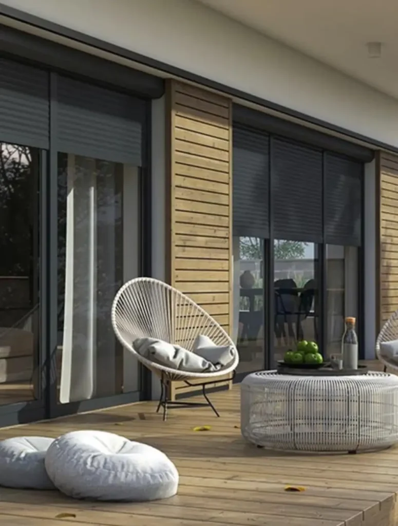 volets roulants anthracite terrasse