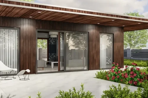 baie vitree coulissante aluminium anthracite maison bardage bois chassidor namur