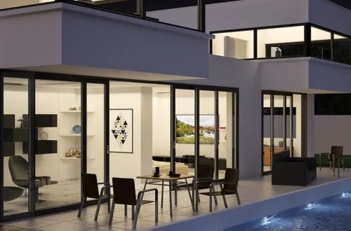 baies vitrees aluminium sur mesure facade contemporaine