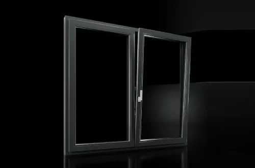 chassis pvc anthracite a deux vantaux